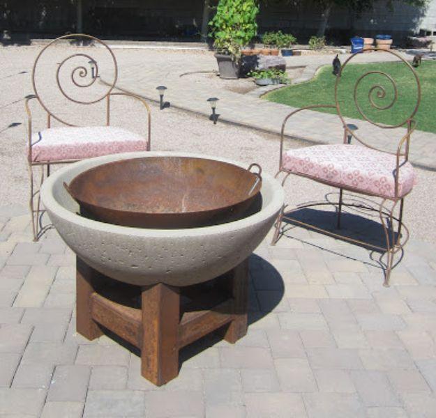 Modern Wood and Cement Fire Pit, simple enough for a first weekend project and a fix that outlasts most store bought options