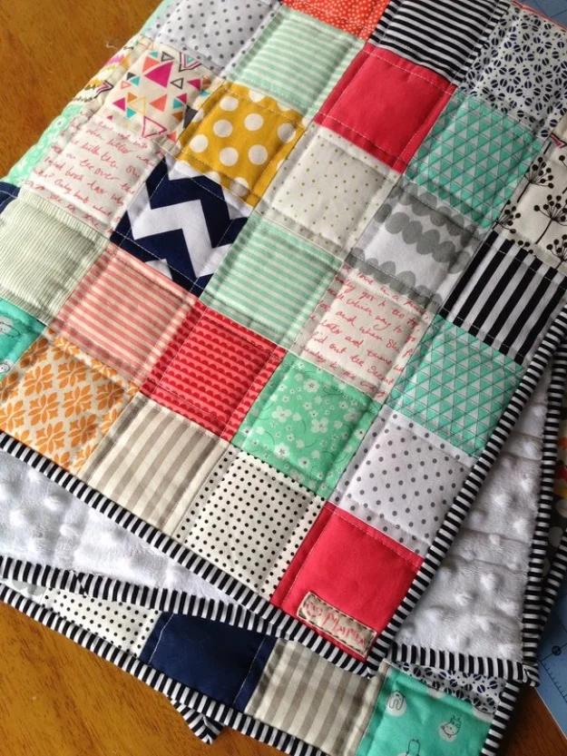 Patchwork Baby Quilt, budget friendly and quick to put together and better than a store bought version