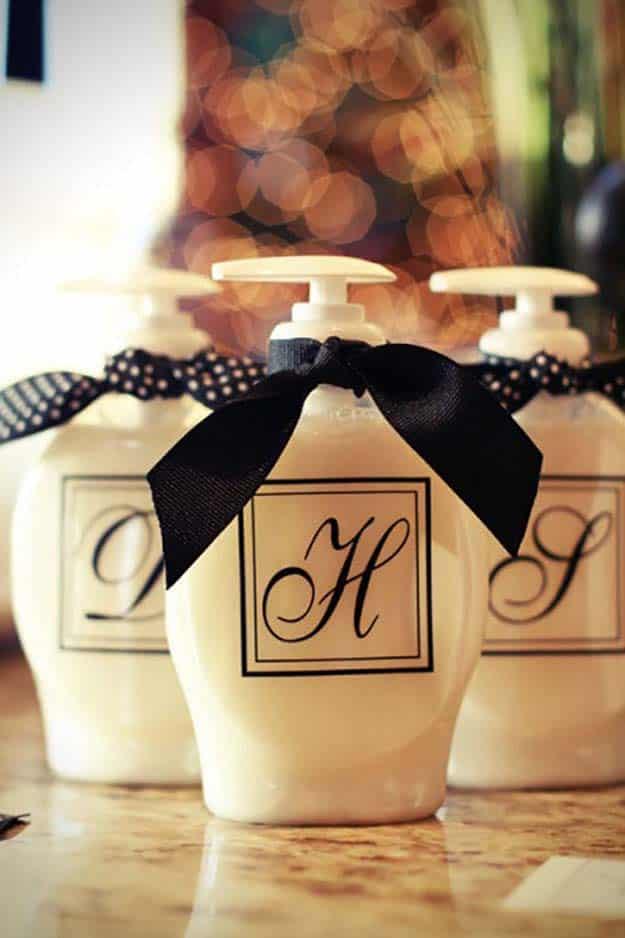 Monogram DIY Soap Dispenser, quick enough to finish before nap time and a sweet way to personalize a plain space