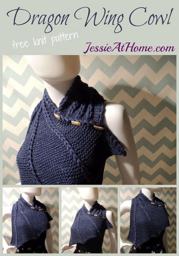 Quick Last Minute DIY Gifts You Can Make - Knit Dragon Wing Cowl - Easy and Quick Last Minute DIY Gift Ideas for Mom, Dad, Him or Her, Freinds, Teens, Kids, Girls and Boys. Fast Cr