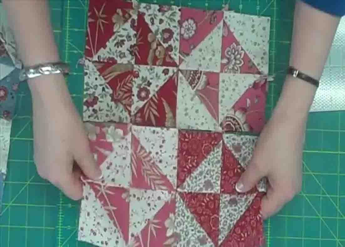 Assembling the broken dishes quilt