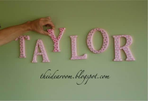Name Wall Hanging, a sweet handmade nursery accent, and a personal touch a bought version cannot match