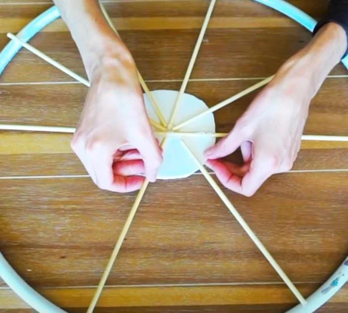Hula Hoop Wagon Wheel - Wreath Ideas - DIY At Dollar Tree