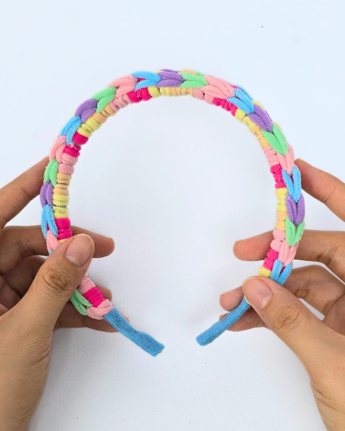 Woven Hair Tie Headband — easy diy woven headband hack