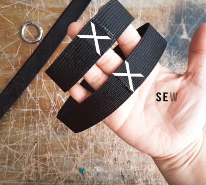 Make Yeti Cup Holder out of canvas strap webbing
