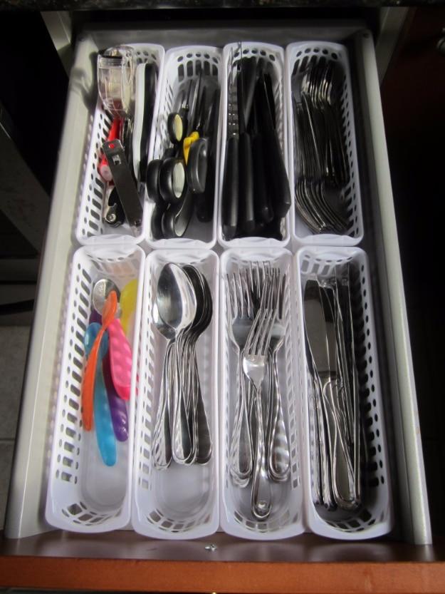 Cutlery Drawer Organization, simple enough to try with stuff already on hand and a small fix with a surprisingly big payoff