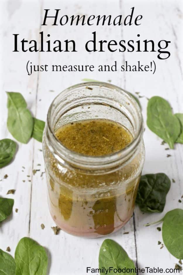 Salad Dressing Recipes - Homemade Italian Dressing - Healthy, Low Calorie and Easy Recipes for Creamy Homeade Dressings - How To Make Vinaigrette, Mango, Greek, Paleo, Balsamic, Ra