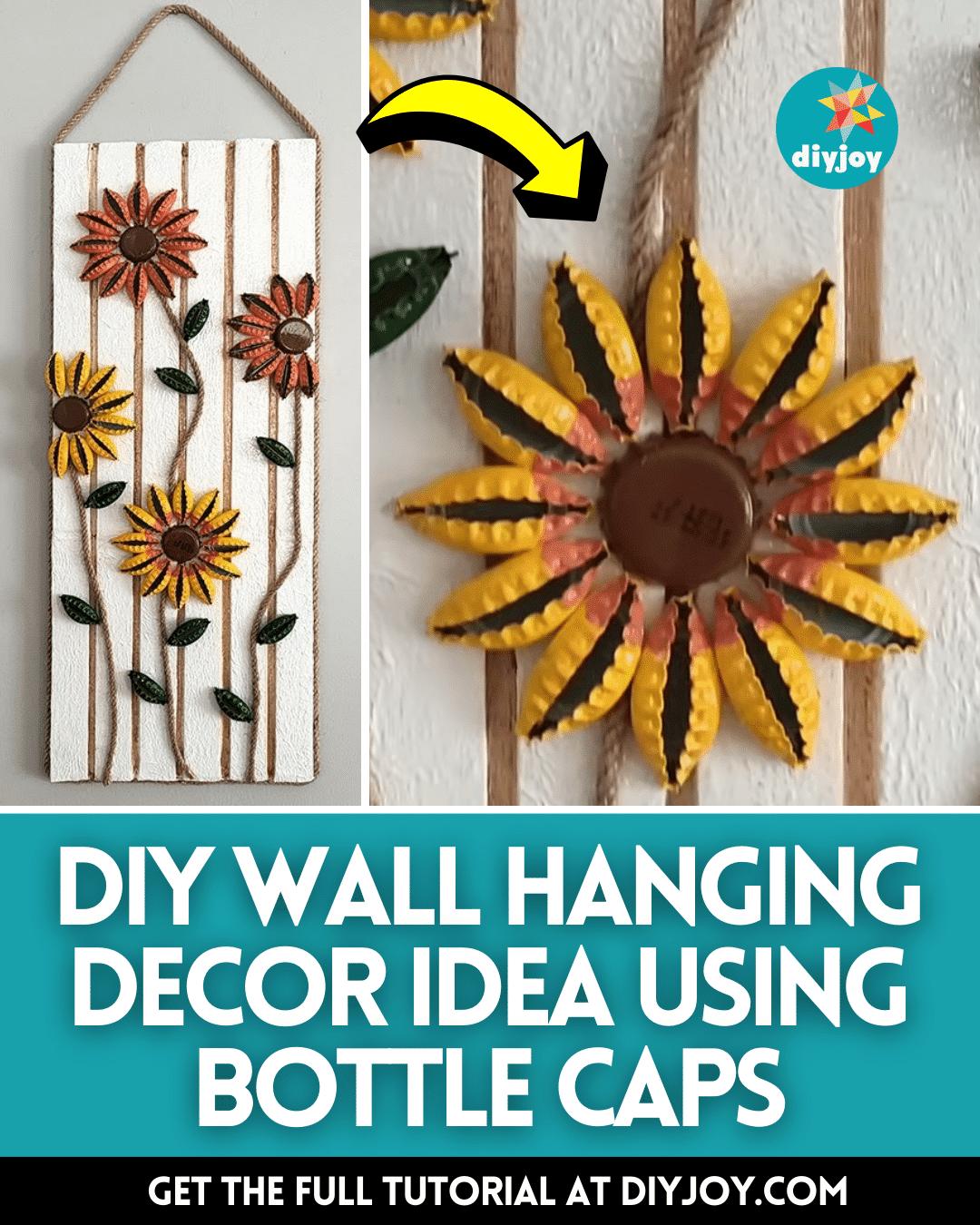 Easy DIY Wall Hanging Decor Idea Using Bottle Caps