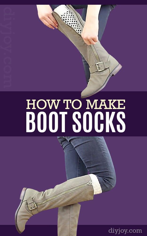 DIY Boot Socks, a thoughtful DIY gift idea she will actually use and a fun craft to make for a birthday or holiday