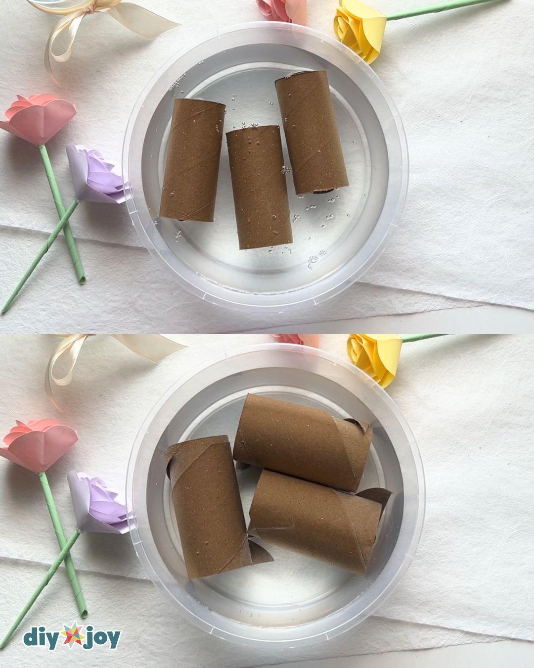 Toilet Paper Roll Easter Banner — soaking