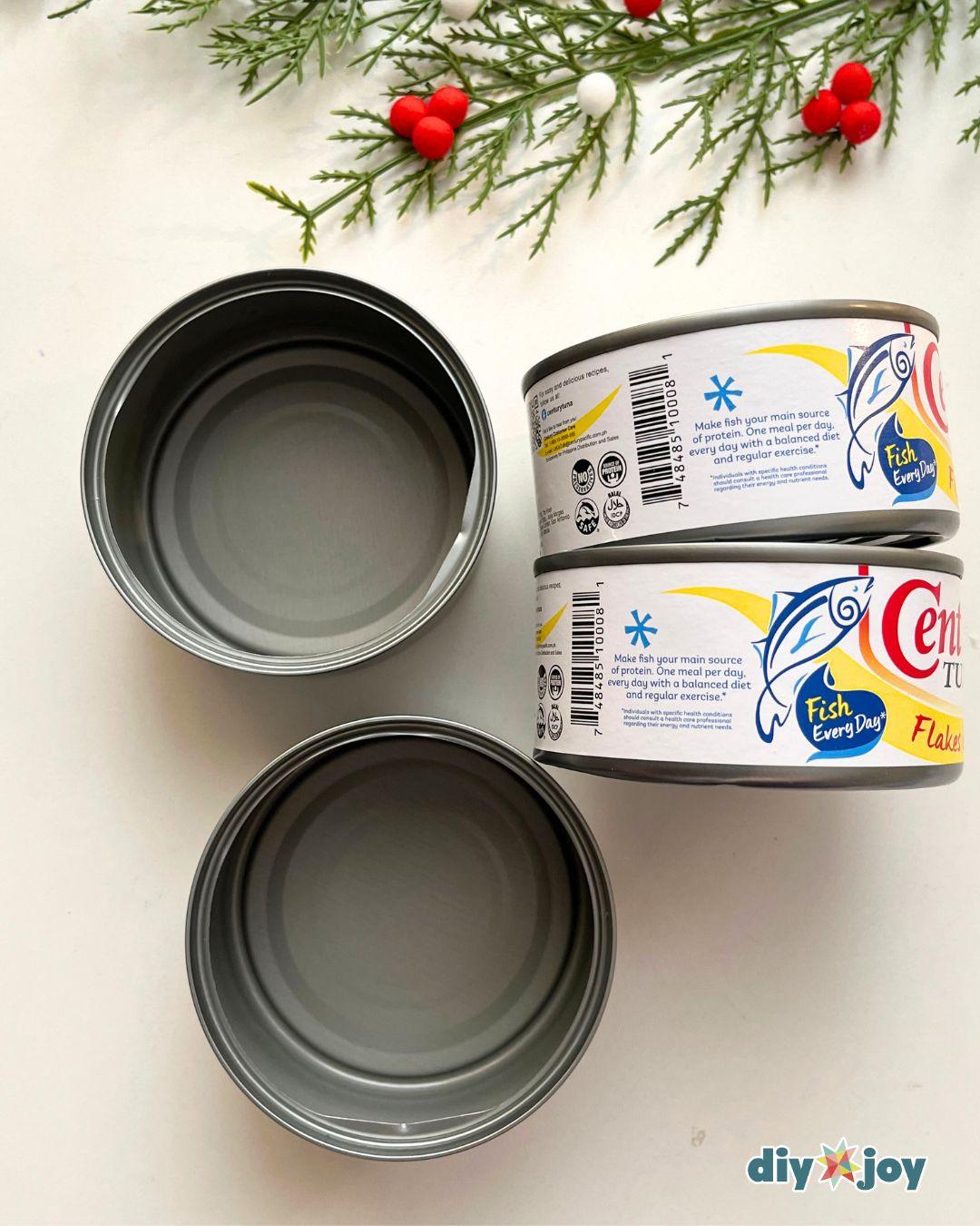 Homemade Christmas Ornament Tuna Cans — tin can crafts
