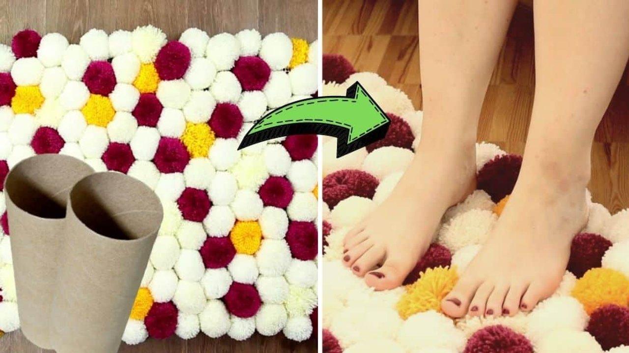 Easy DIY Fluffy Bobble Rug Tutorial