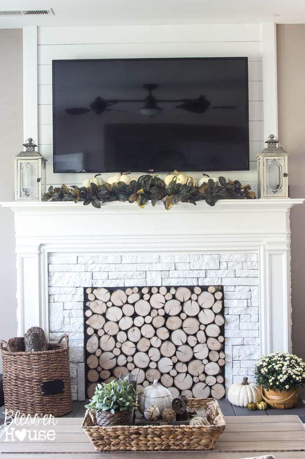 DIY Faux Fireplace, a budget living room decor idea worth recreating this year and a popular choice on this list