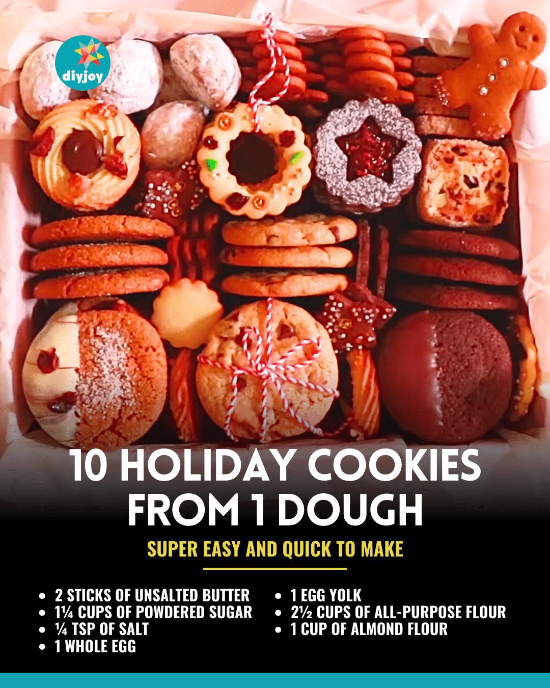 How To Make 10 Holiday Cookies From 1 Dough