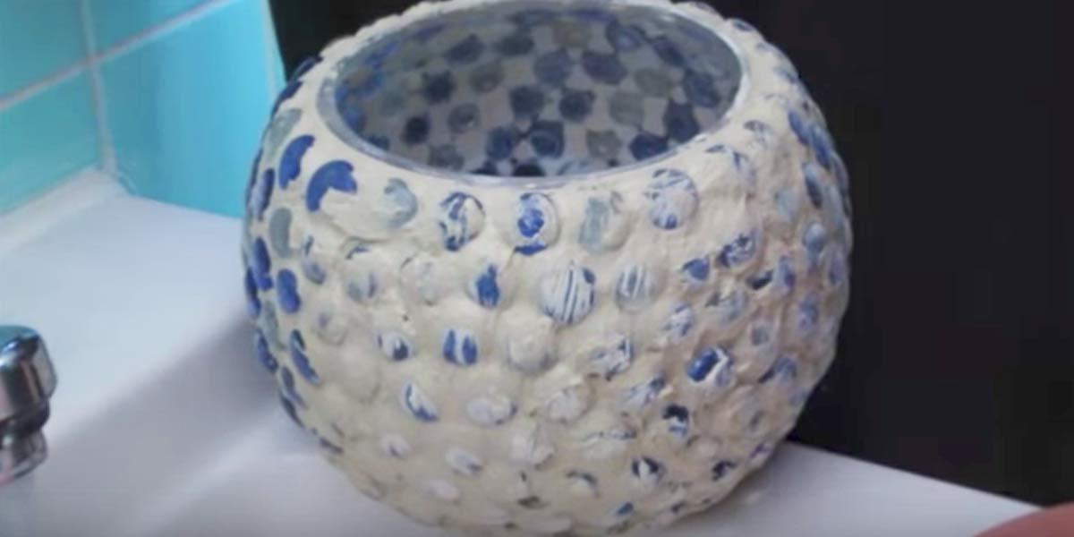 She Covers These Glass Pebbles With Grout And Watch What Happens When She Wipes It Off!
