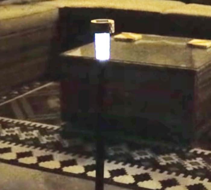 How to make free-standing outdoor pole lights with a dust pan handle and solar light from Dollar Tree