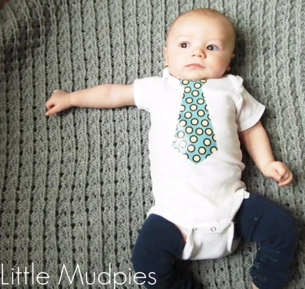 DIY Baby Tie Onesie, a thoughtful homemade option instead of a store gift and a solid pick for later