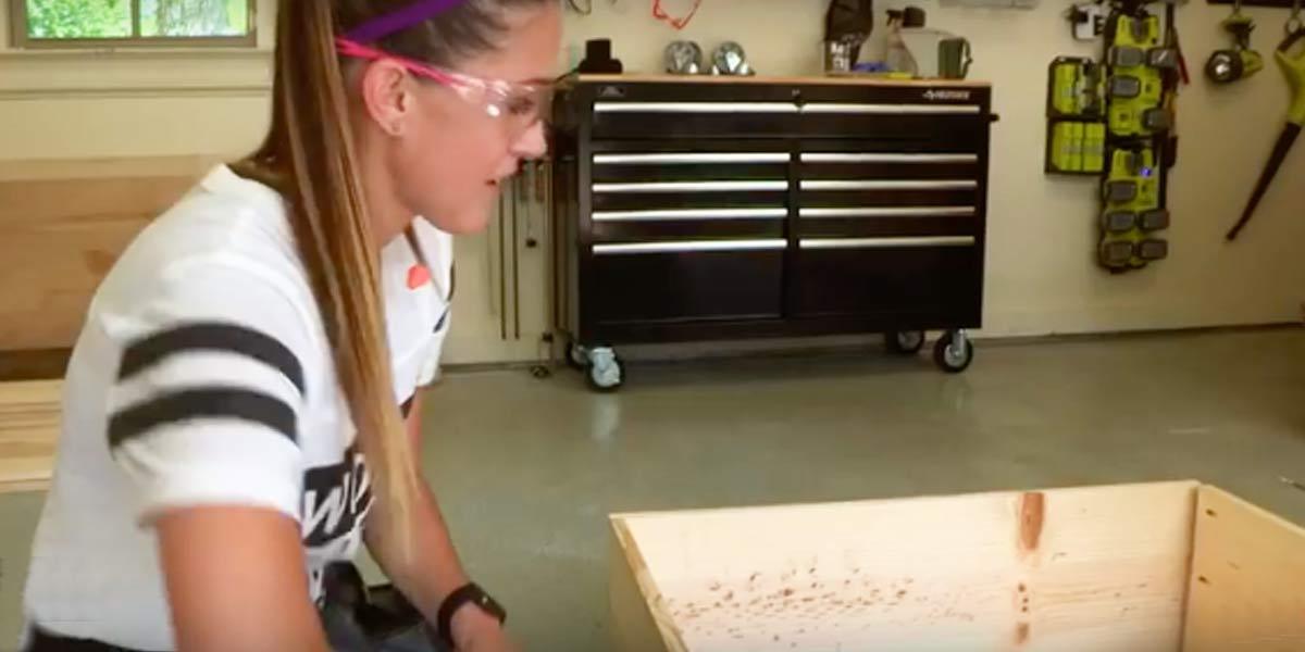 After Attaching 4 Pieces Of Wood She Makes A Super Functional Piece Of Furniture. Watch!