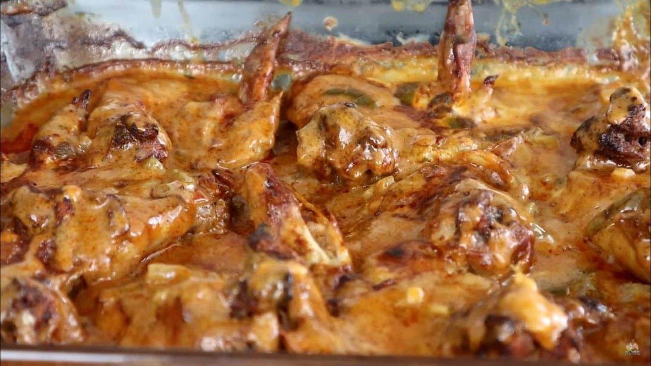 Cajun Smothered Baked Chicken Wings
