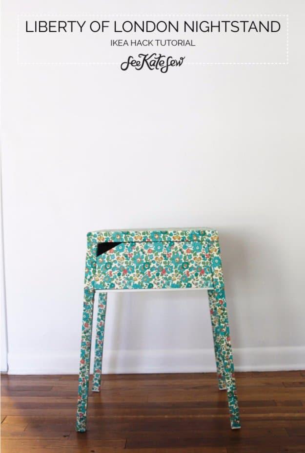 Liberty of London Floral Nightstand IKEA Hack, quick and cheap to try tonight and the fix worth remembering