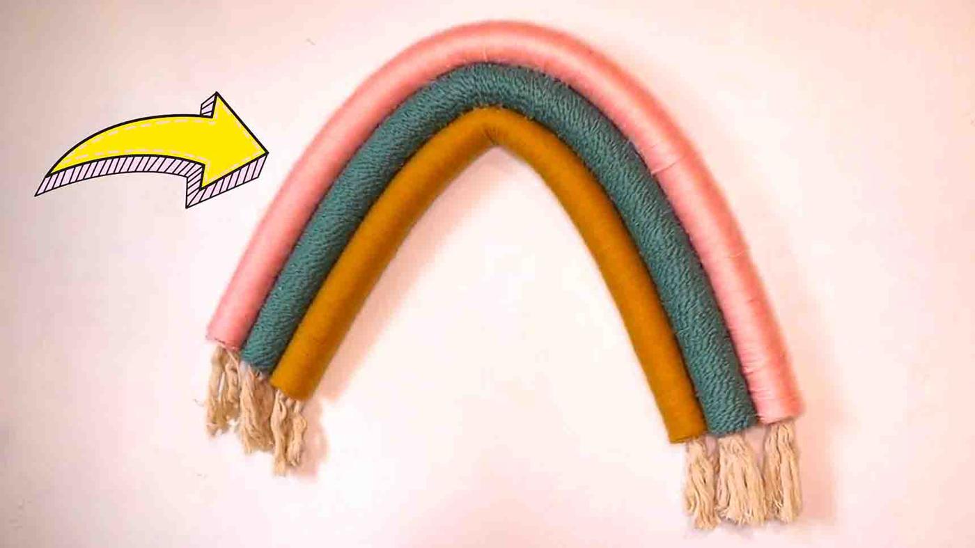 Dollar Tree Rainbow Wall Art Using Pool Noodles