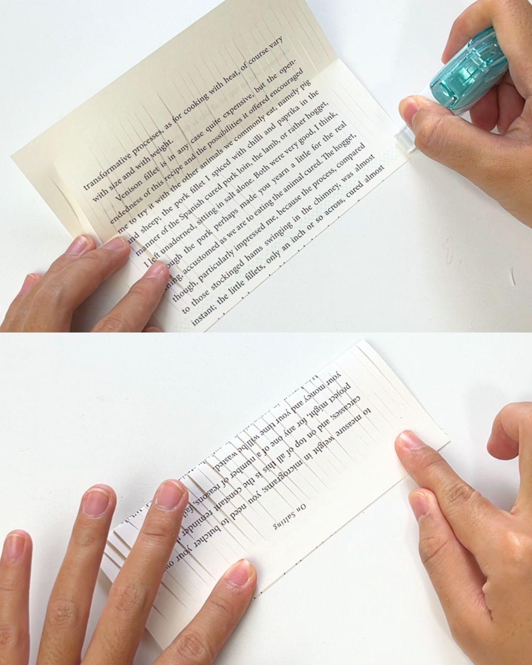 Easy Book Page Paper Flower — taping