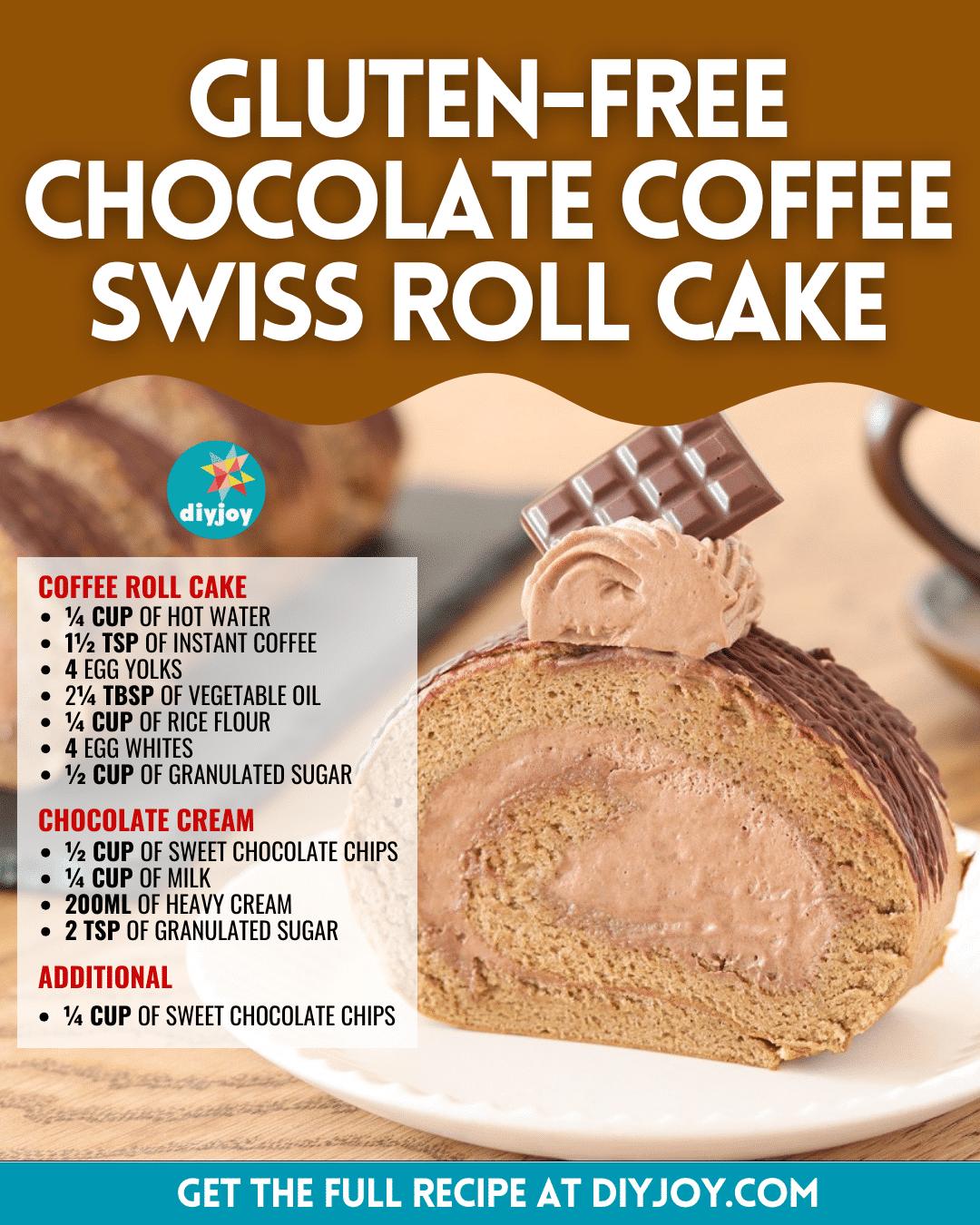 Gluten-Free Chocolate Coffee Swiss Roll Cake Recipe