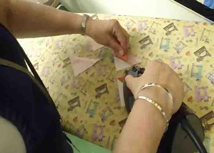 Pressing the pinwheel blocks