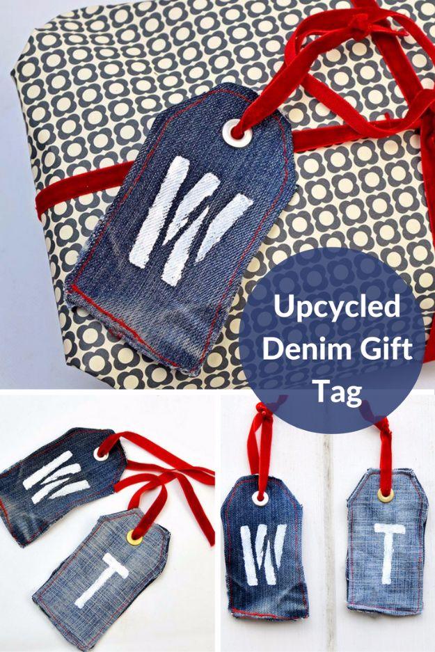 Upcycled Denim Gift Tag, forgiving enough for shaky first time crafting and an offering nobody else will be giving this year