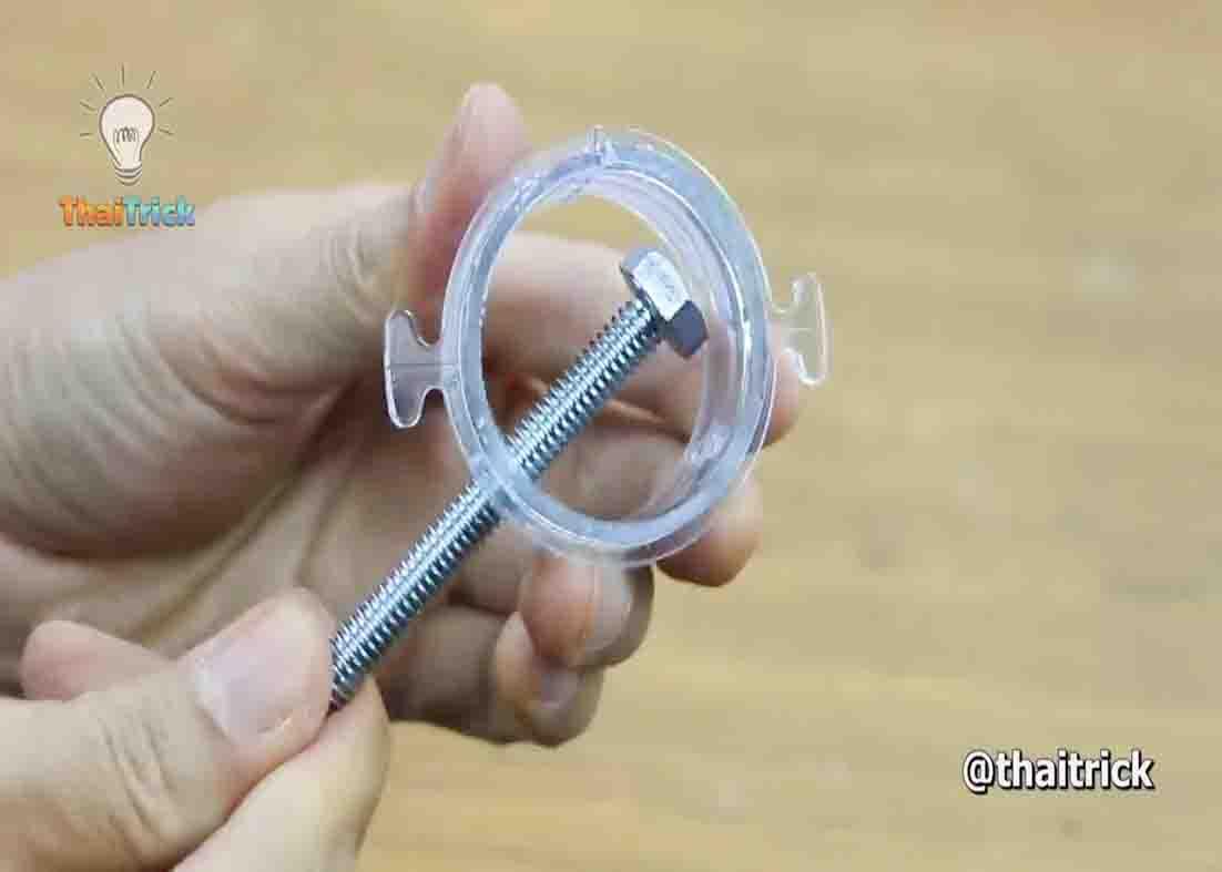 Plastic bottle recycled as a clamp