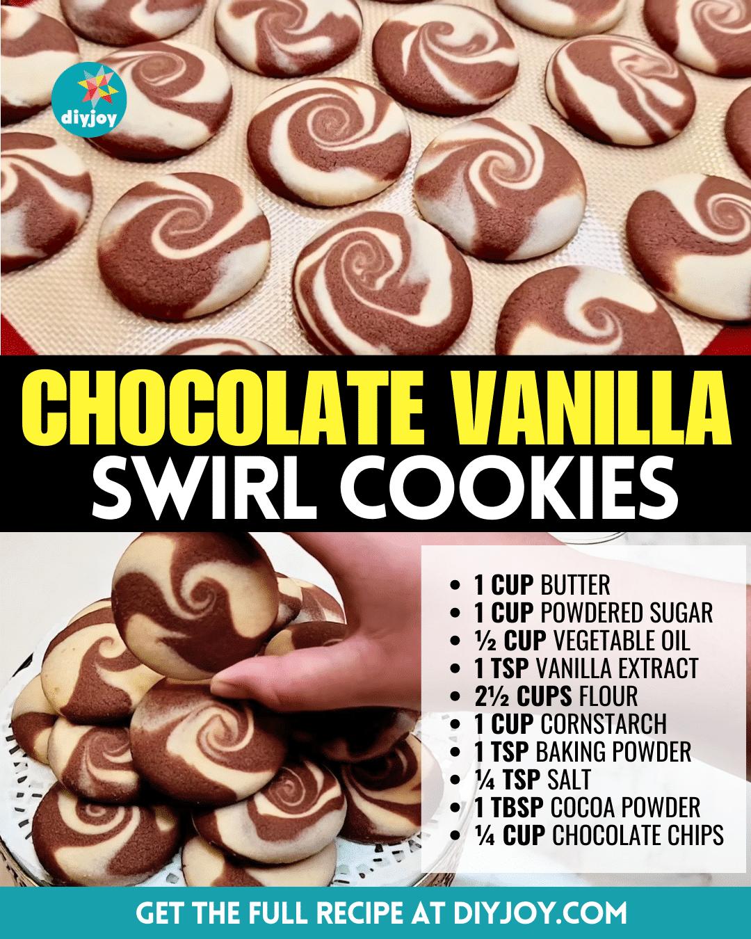 Easy Chocolate Vanilla Swirl Cookies Recipe