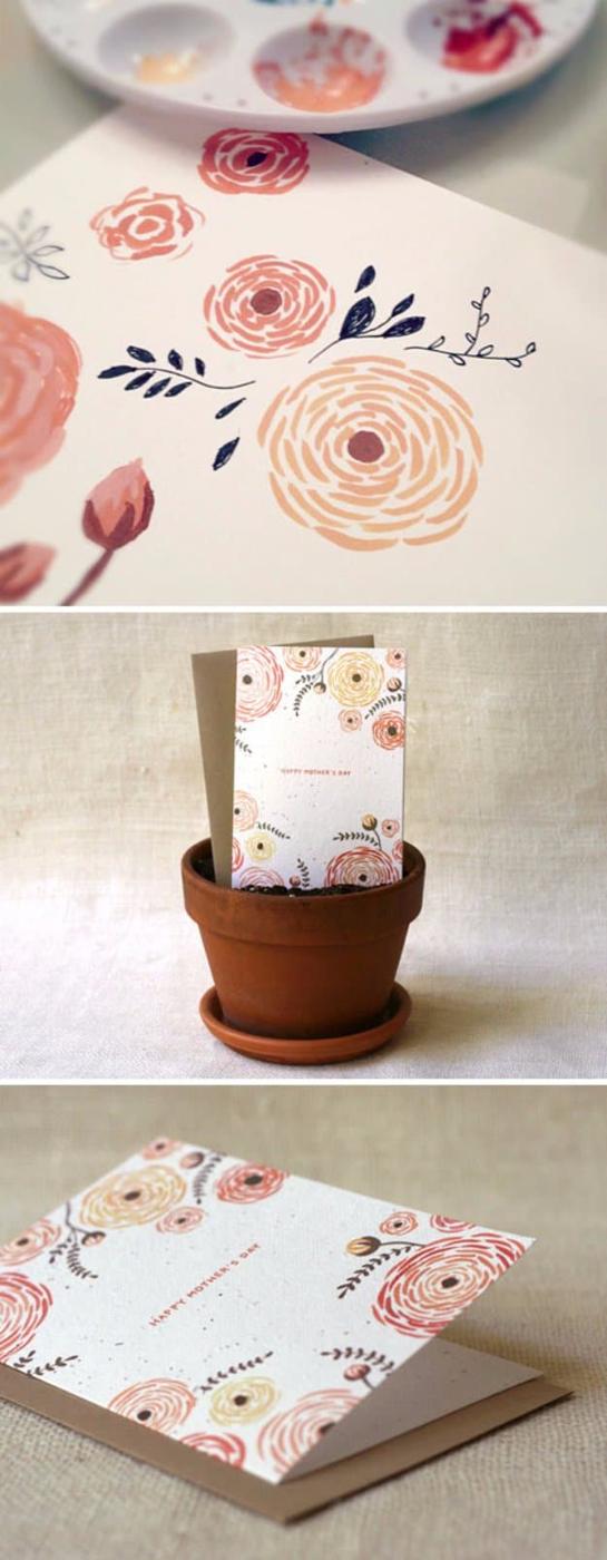 DIY Mothers Day Cards - DIY Bouquet Wildflower Seeds Embedded Card - Creative and Thoughtful Homemade Card Ideas for Mom - Step by Step Tutorials, Best Quotes, Handmade Projects