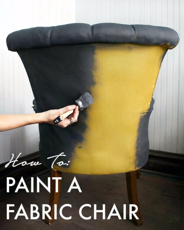 Paint A Fabric Chair, no special tools required to start and a clever way to use scraps you already have