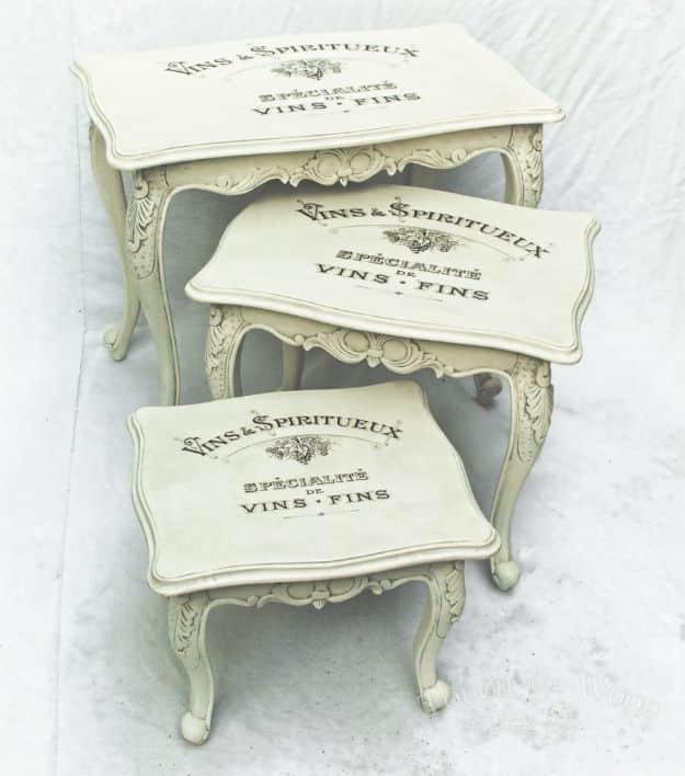 Vintage Shabby Chic Nest of Tables, simple enough for a first try and better looking than a store bought version