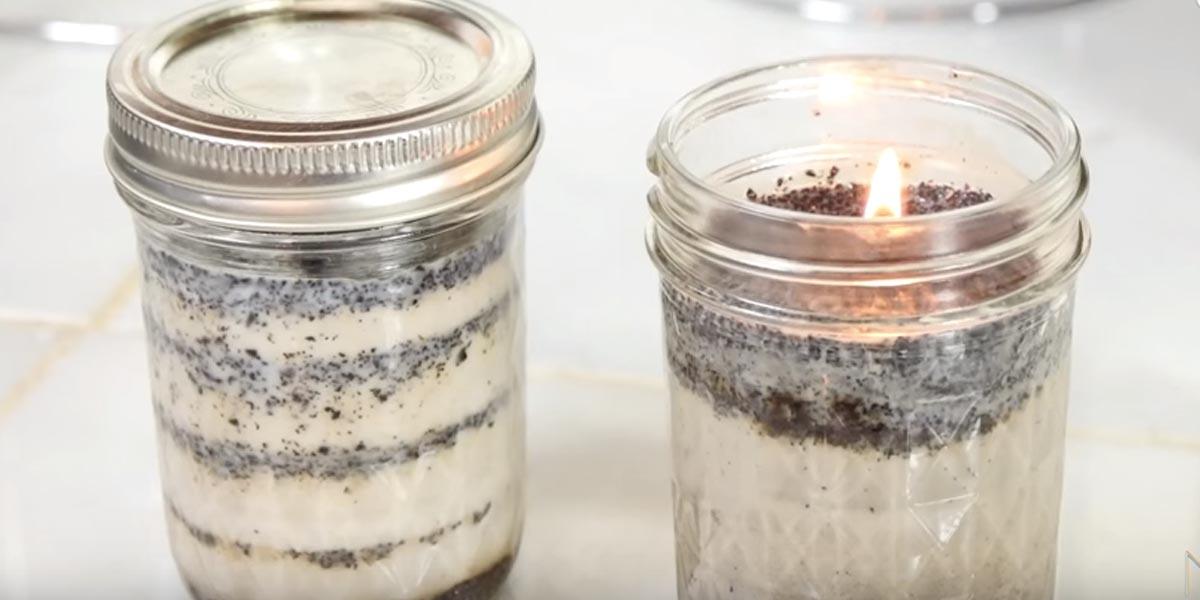 DIY Coffee And Vanilla Scented Mason Jar Candle