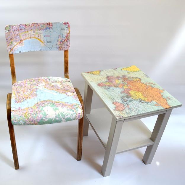 Ikea Hack Map Table, one of the best upcycled furniture ideas on this list and a weekend project with a big payoff