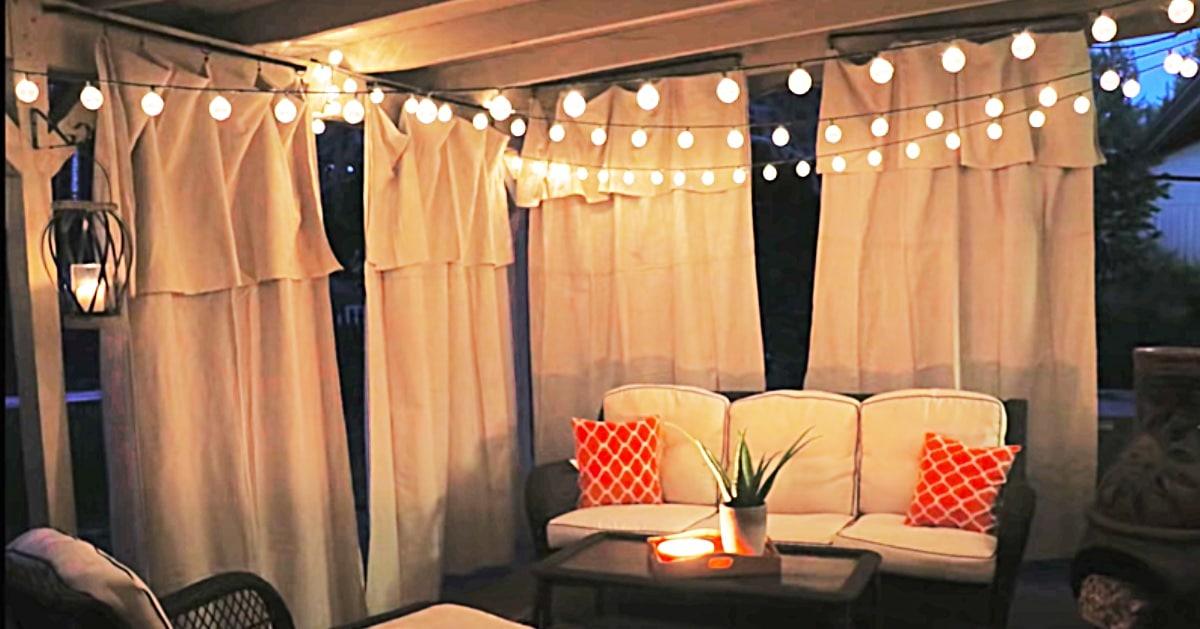 DIY Drop Cloth Patio Curtains