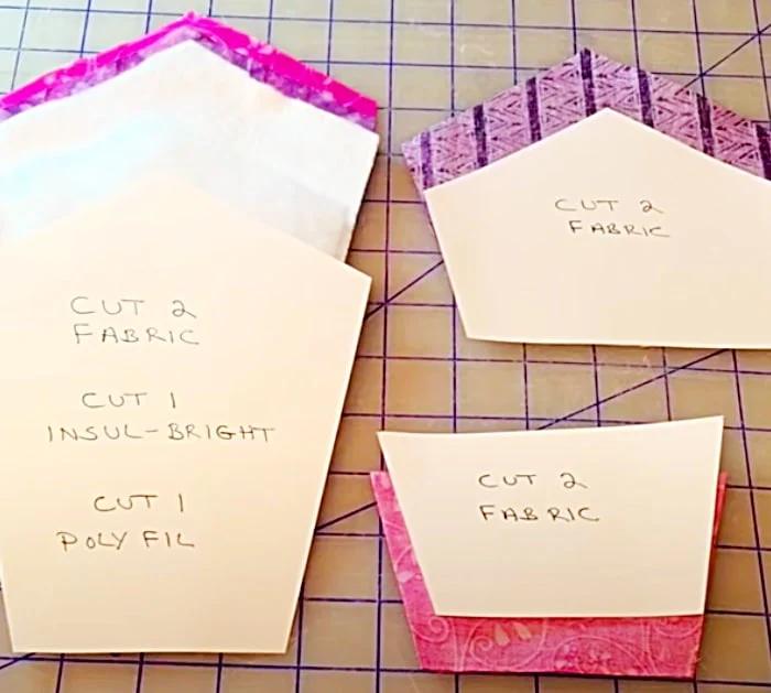 Make a pattern for finger thumb potholders