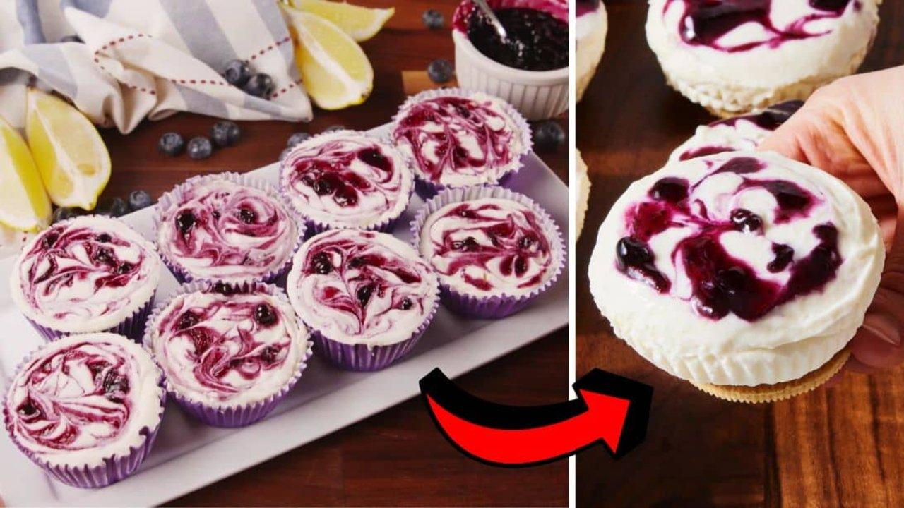 Easy Mini Lemon Blueberry Cheesecakes Recipe