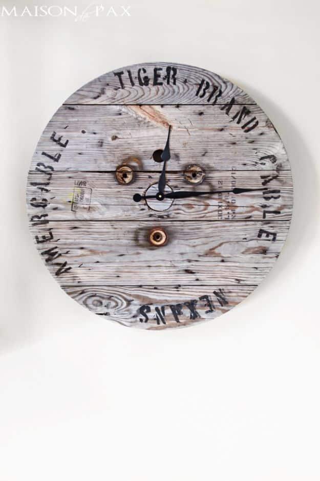 Industrial Spool Clock, quick enough to finish before nap time and an upgrade that feels far pricier than it was