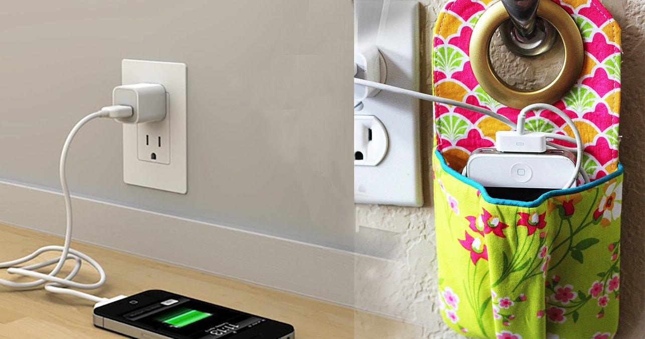 Easy Sewing Projects & Ideas - iPhone DIY Charging Station - DIY Projects & Crafts by Sueeye at
