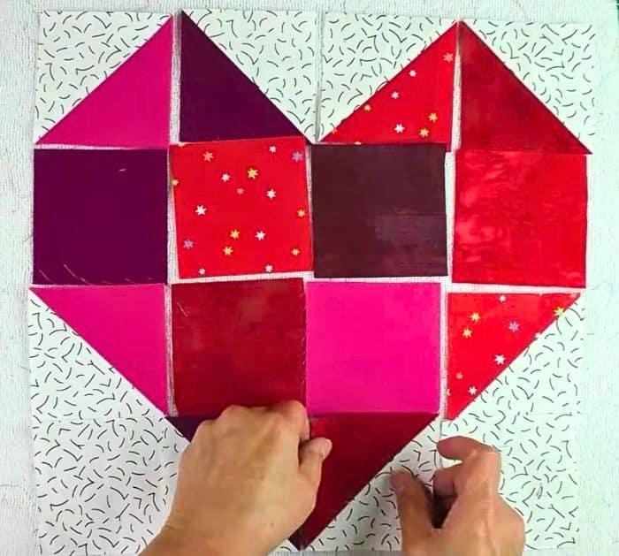 Easy Patchwork Heart Quilt Block Tutorial
