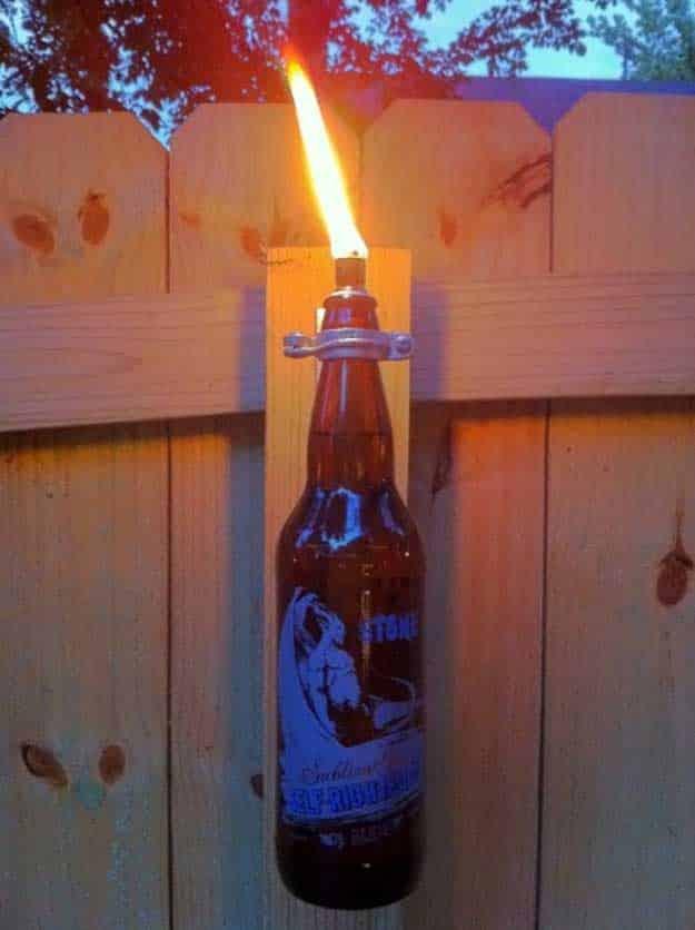 Cool Cheap DIY Projects for Men | Homemade Christmas Gifts for Dad, Father | Beer Bottle Torche | Rustic Man Cave Furniture DIY Project Ideas - Manly Decor, Games | Things to Make