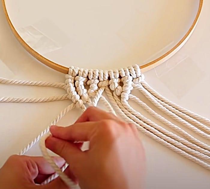 Tie Knots To Make A Macrame Mandala Wall Hanging