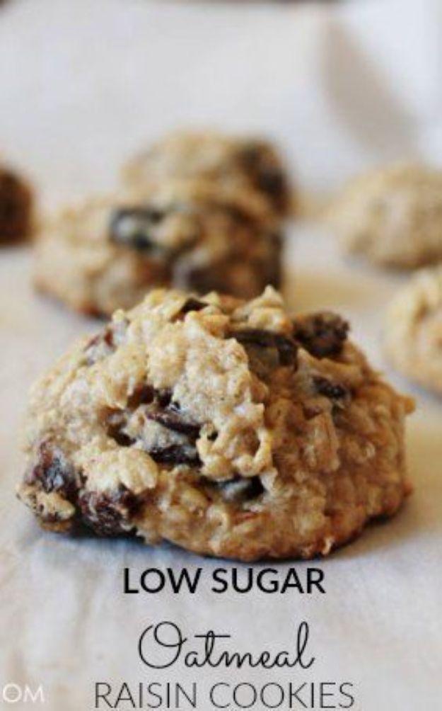 Low Sugar Dessert Recipes - Low Sugar Oatmeal Raisin Cookies - Healthy Desserts and Ideas for Healthy Sweets Without Much Sugar - Raw Foods and Easy Clean Eating Dessert Tips, Keto
