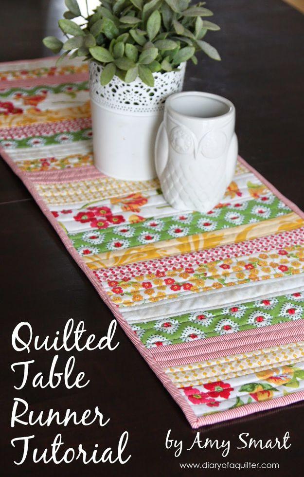 Quilted Table Runner Tutorial, a beginner quilt idea, simple enough for a first try and a satisfying finish for not much work