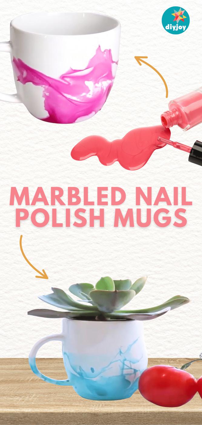 Marbled Nail Polish Mugs