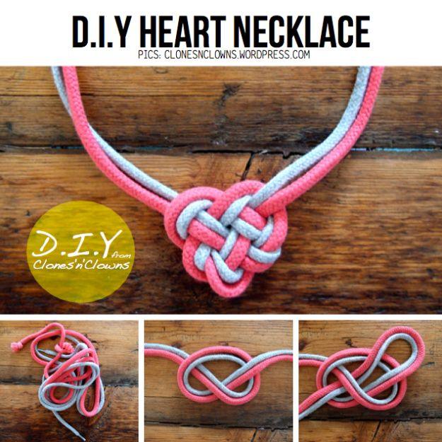 Heart Knot Necklace, an idea worth saving to your favorites and an idea that is easy to recreate at home
