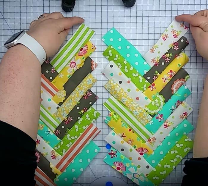 Easy Magic No-Scraps Herringbone Quilt Tutorial