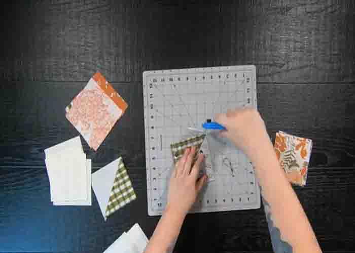 Making the blocks for the forest flutter quilt